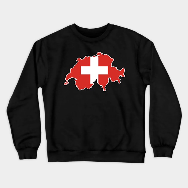 Switzerland map flag designs Crewneck Sweatshirt by D_designs